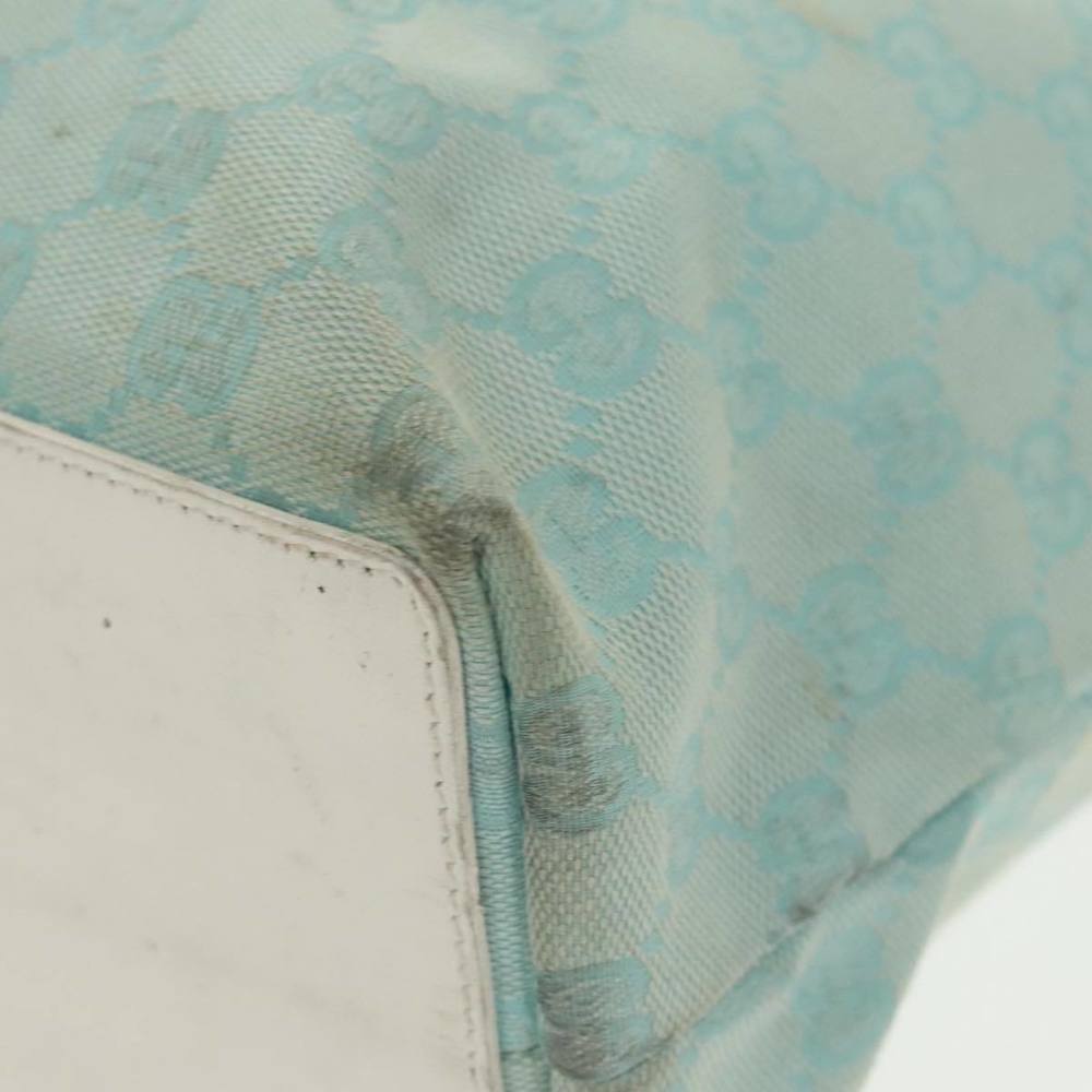 GUCCI GG Canvas Tote Bag Light Blue Gold 002 1098 Auth 99662 - Picture 11 of 16